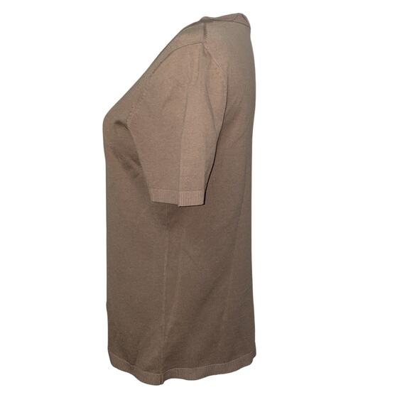 Pendleton Silk Blend Brown Short Sleeve Top  Small Petite - Picture 3 of 7